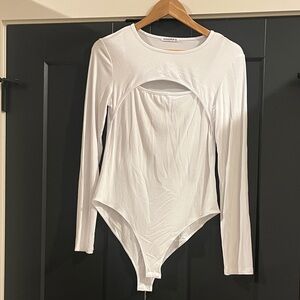 Mangopop White Long Sleeve Bodysuit